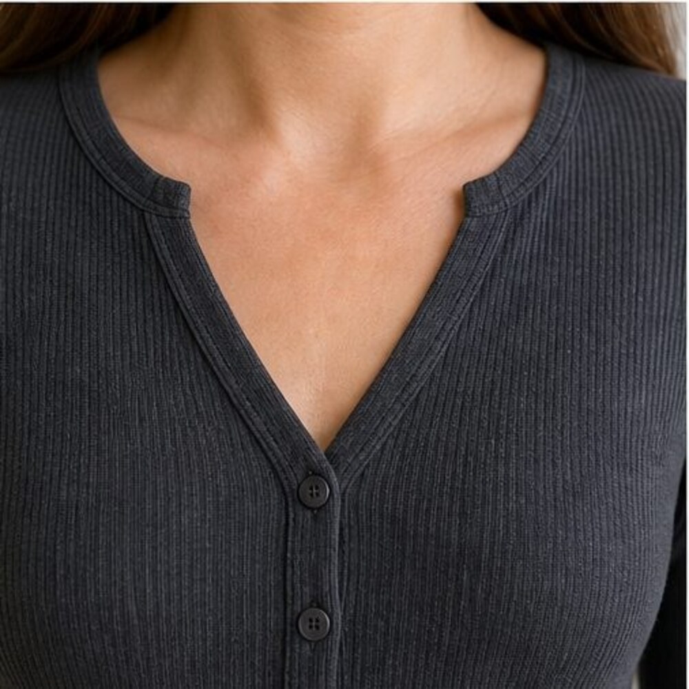 Charcoal Ruffle Blouse - Picture 4 of 6